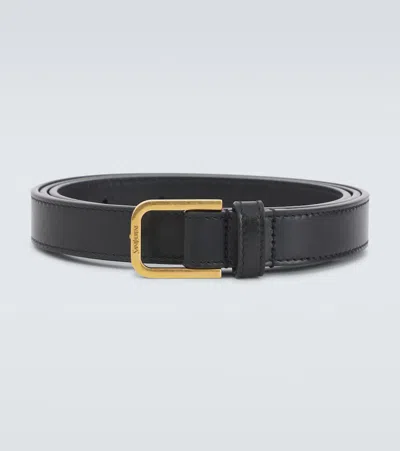 Saint Laurent Leather Belt In Black