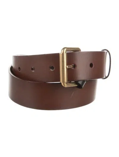 Pre-owned Saint Laurent Leather Belt In Brown
