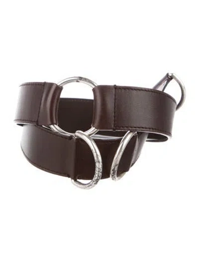 Pre-owned Saint Laurent Leather Belt In Brown