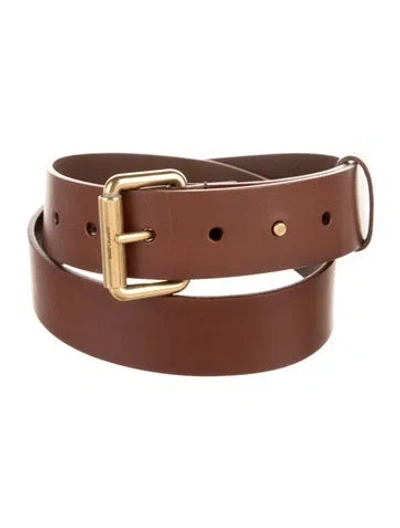 Pre-owned Saint Laurent Leather Belt In Brown