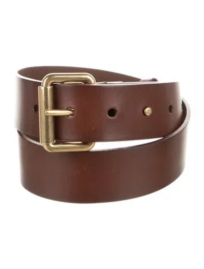 Pre-owned Saint Laurent Leather Belt In Brown