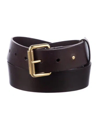 Pre-owned Saint Laurent Leather Belt In Brown