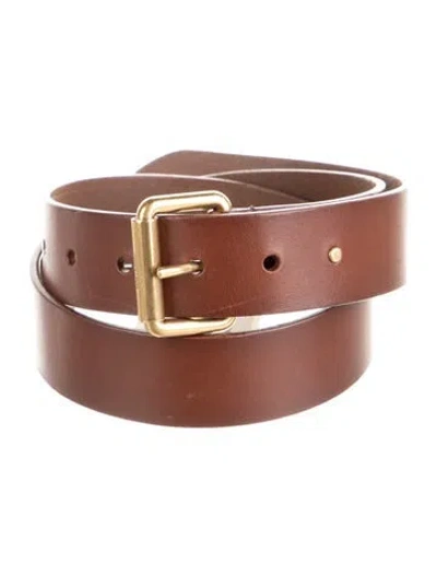 Pre-owned Saint Laurent Leather Belt In Brown