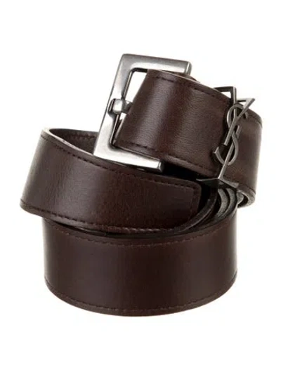 Pre-owned Saint Laurent Leather Belt In Brown