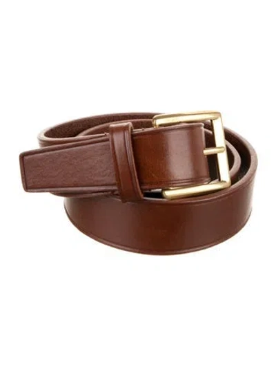 Pre-owned Saint Laurent Leather Belt In Brown