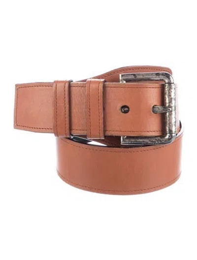 Pre-owned Saint Laurent Leather Belt In Brown