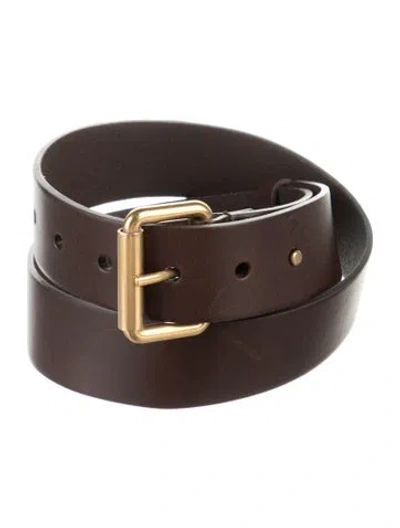 Pre-owned Saint Laurent Leather Belt In Brown