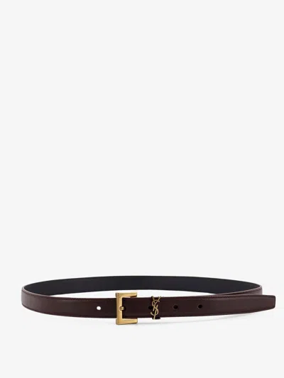 Saint Laurent Leather Belt In Brown