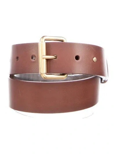 Pre-owned Saint Laurent Leather Belt In Brown