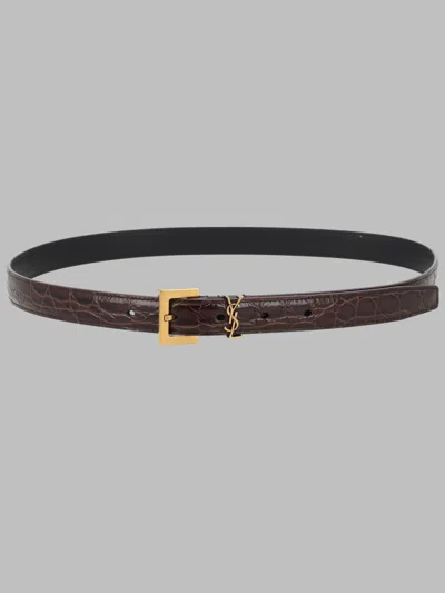 Saint Laurent Leather Belt In Brown