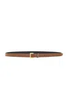 Saint Laurent Leather Belt In Ginger Bread