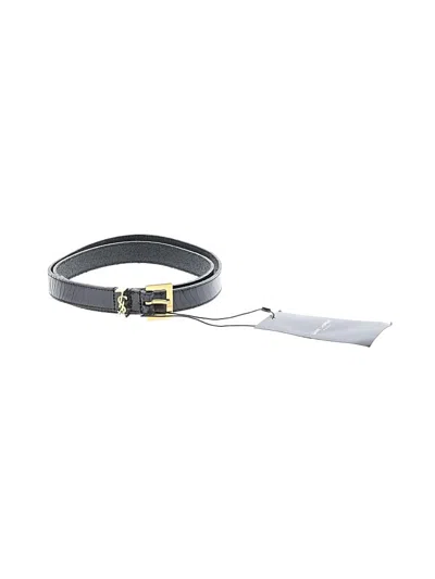 Saint Laurent Leather Belt In Gray