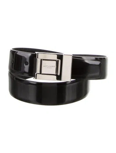 Pre-owned Saint Laurent Leather Belt Kit In Black