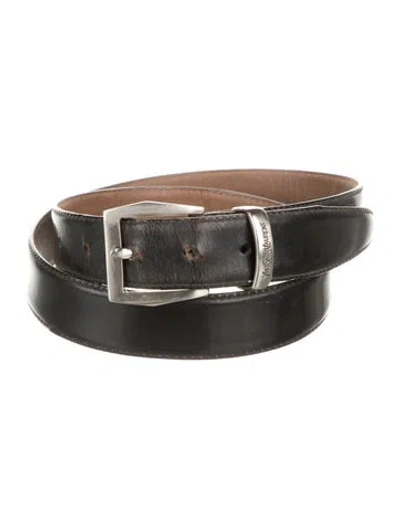 Pre-owned Saint Laurent Leather Belt Kit In Black