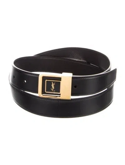 Pre-owned Saint Laurent Leather Belt Kit In Black