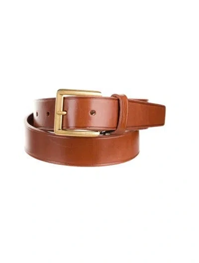 Pre-owned Saint Laurent Leather Belt Kit In Brown