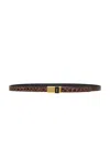 Saint Laurent Leather Belt In Lava & Dark Lava