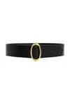 Saint Laurent Leather Belt In Nero