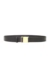 Saint Laurent Leather Belt In Nero