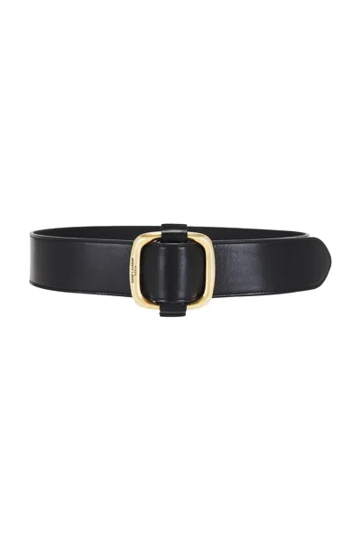 Saint Laurent Leather Belt In Nero