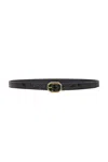 Saint Laurent Leather Belt In Nero