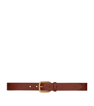 Saint Laurent Leather Belt In Brown