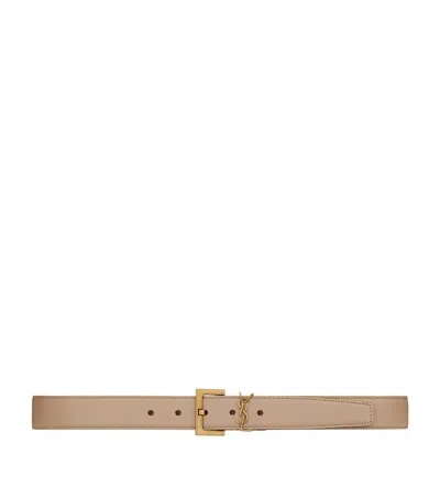 Saint Laurent Leather Belt In Brown