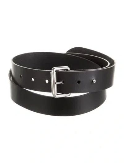 Pre-owned Saint Laurent Leather Belt W/ Tags In Black