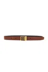 Saint Laurent Leather Belt In Wet Clay