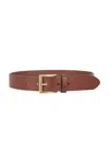 Saint Laurent Leather Belt In Wet Clay