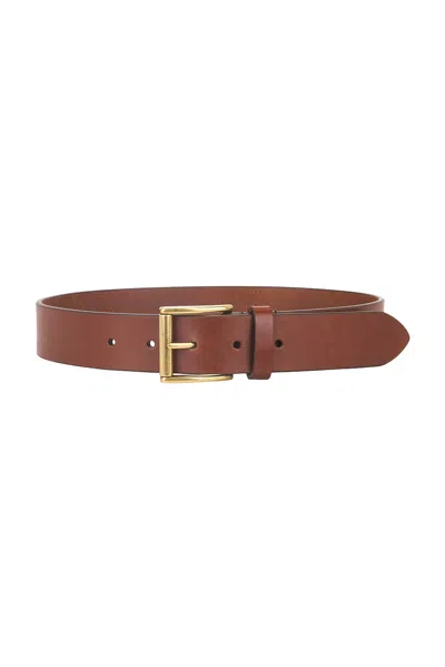 Saint Laurent Leather Belt In Wet Clay