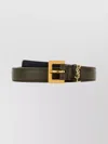 Saint Laurent Leather Belt With Adjustable Length And Buckle In Green