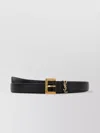 Saint Laurent Leather Belt With Adjustable Length And Pebbled Texture In Black