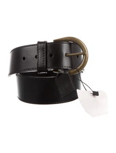 Pre-owned Saint Laurent Leather Belt W/tags In Black