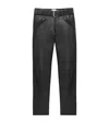 Saint Laurent Belted Pants In Grained Leather In Black