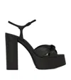 Saint Laurent Leather Bianca Sandals 85 In Black