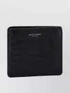 Saint Laurent Leather Bifold Billfold Wallet With Crocodile Embossing