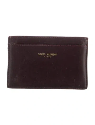 Pre-owned Saint Laurent Leather Bifold Wallet In Black