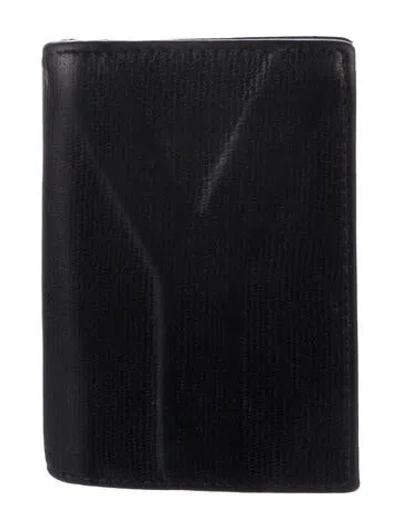 Pre-owned Saint Laurent Leather Bifold Wallet In Black
