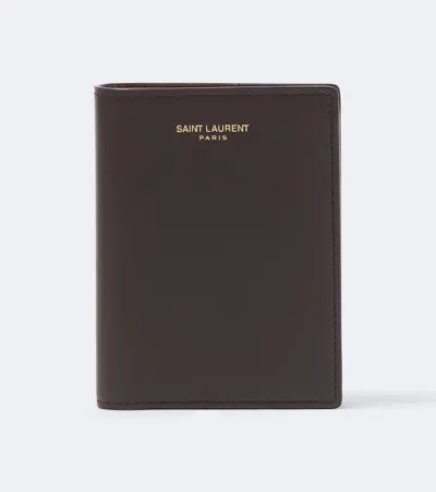 Saint Laurent Leather Bifold Wallet In Brown