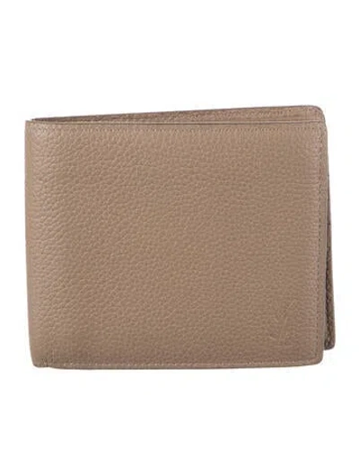 Pre-owned Saint Laurent Leather Bifold Wallet In Neutrals