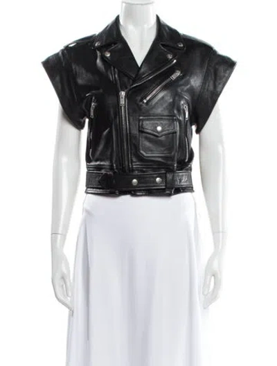 Pre-owned Saint Laurent Leather Biker Jacket In Black