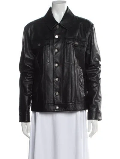 Pre-owned Saint Laurent Leather Biker Jacket In Black