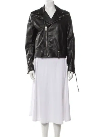 Pre-owned Saint Laurent Leather Biker Jacket In Black