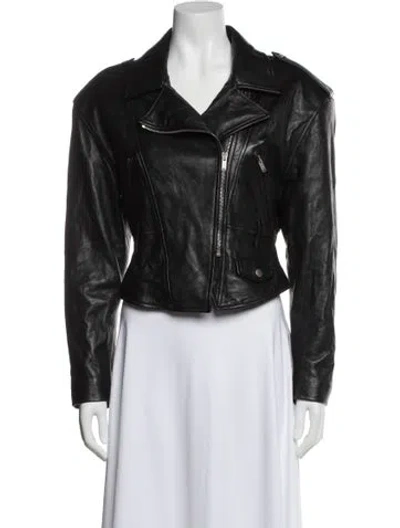 Pre-owned Saint Laurent Leather Biker Jacket In Black