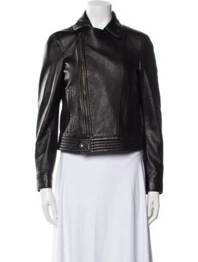 Pre-owned Saint Laurent Leather Biker Jacket In Black
