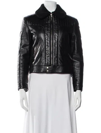 Pre-owned Saint Laurent Leather Biker Jacket In Black