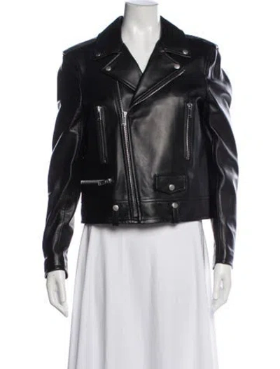 Pre-owned Saint Laurent Leather Biker Jacket In Black