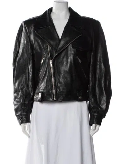 Pre-owned Saint Laurent Leather Biker Jacket In Black