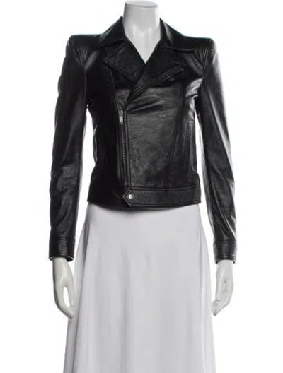 Pre-owned Saint Laurent Leather Biker Jacket In Black